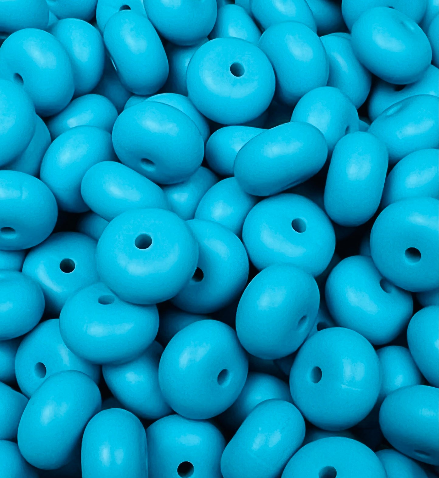 14mm ABACUS Solid Seaside Blue Silicone Beads