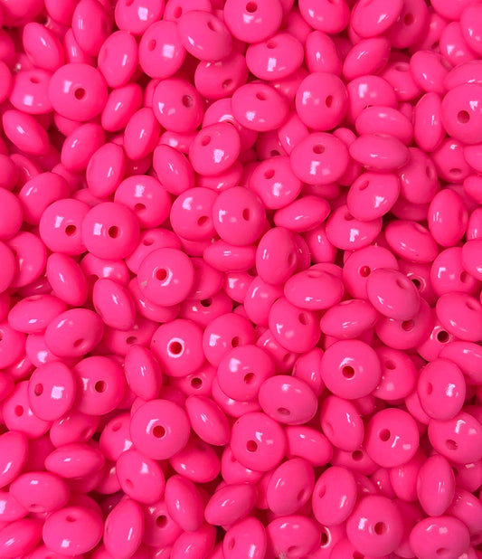 12mm Lentil Opal Eraser Silicone Bead, Pearl Lentil