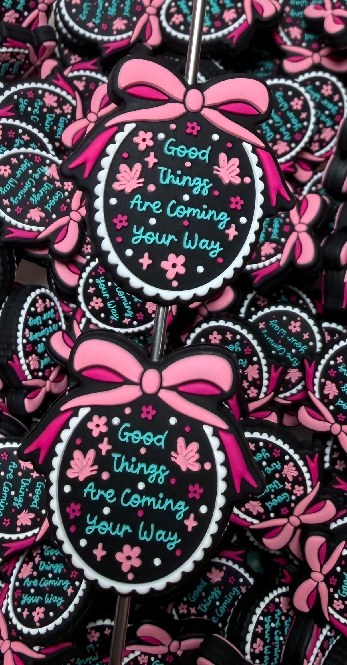 Q- Good Things Are Coming Your Way Focal Bead, Quote Focal Beads