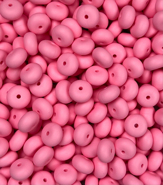 14mm ABACUS Petal Pink Silicone Beads