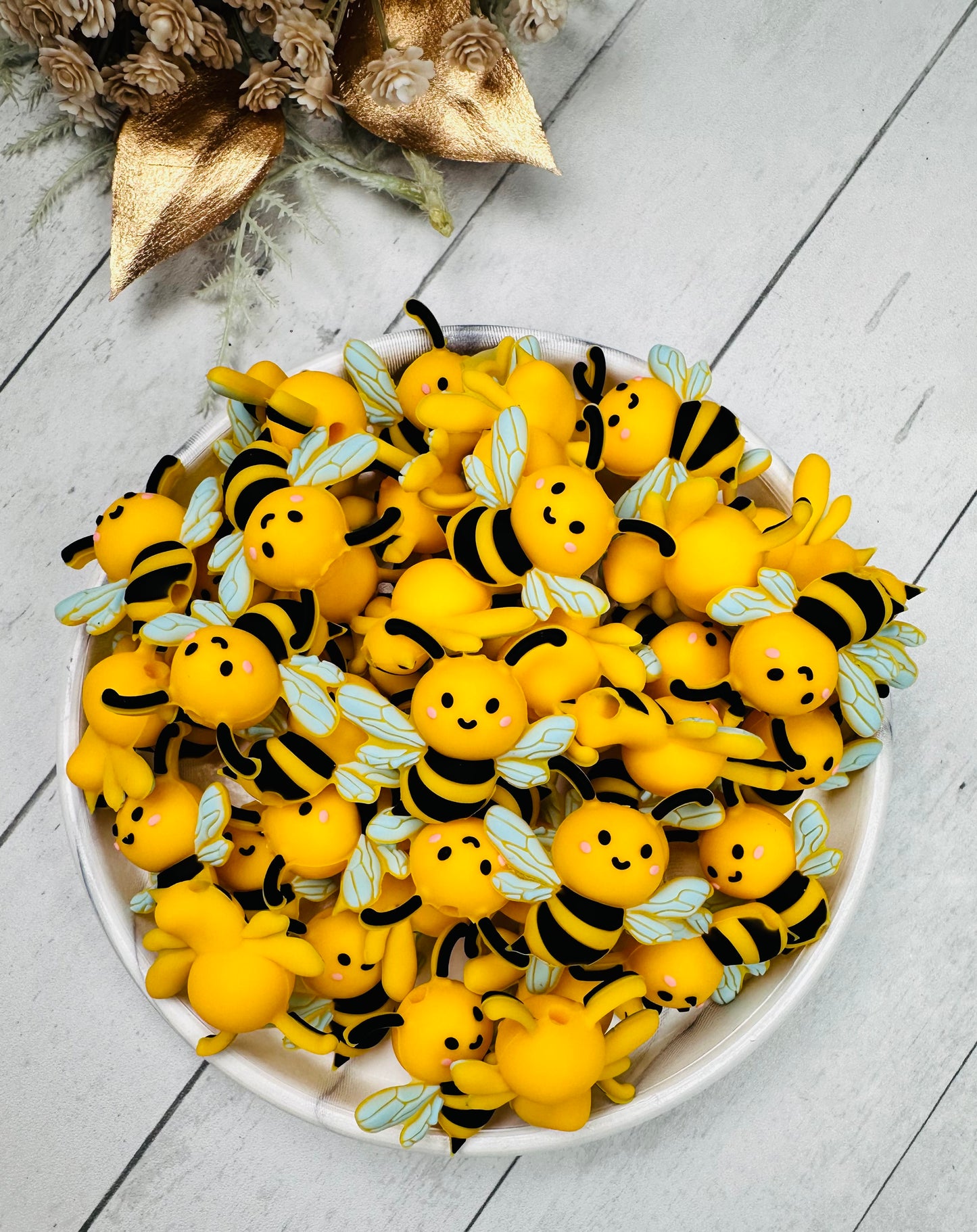 3D Bee Silicone Focal Bead,**NOT FOR TEETHING** Animal Shape Silicone Bead