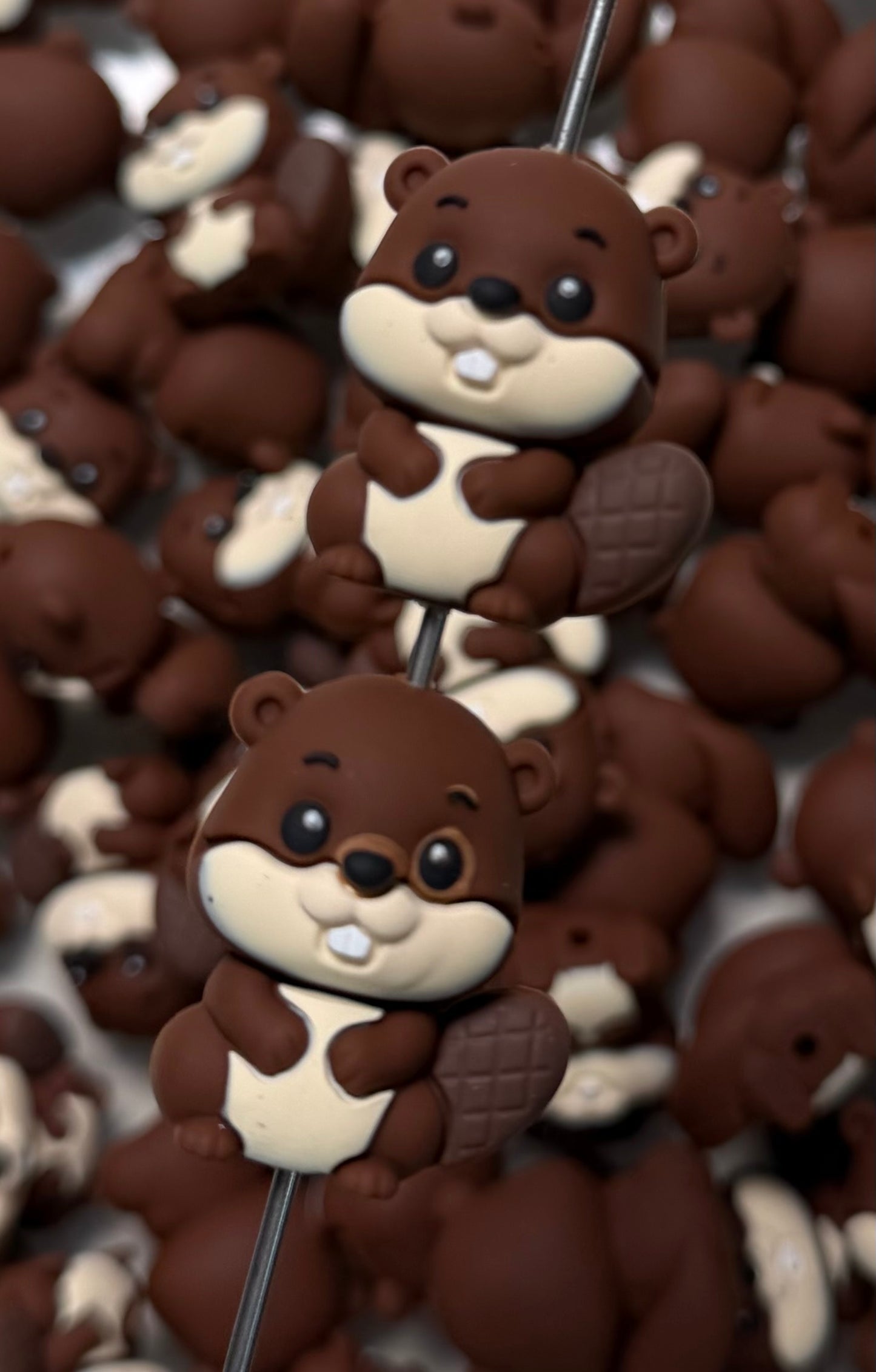 3D Beaver Silicone Focal Bead,**NOT FOR TEETHING** Animal Shape Silicone Bead