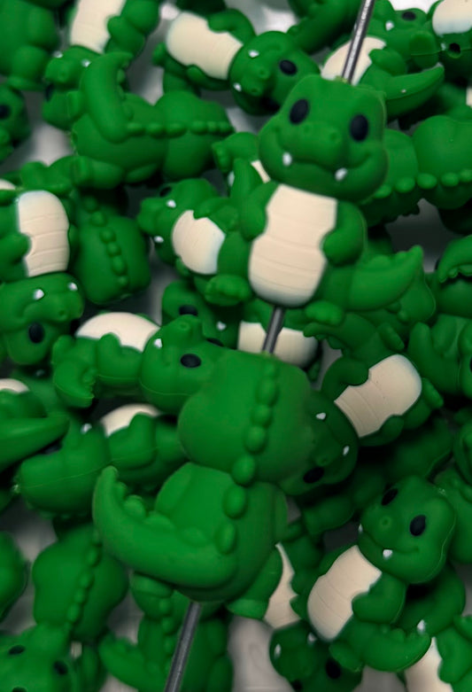 3D Alligator Silicone Focal Bead,**NOT FOR TEETHING** Animal Shape Silicone Bead