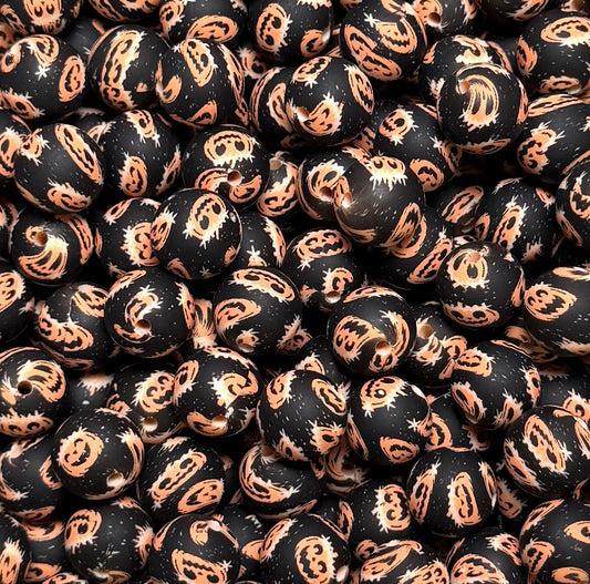 15mm Print Jacks Galore EXCLUSIVE Round Silicone Beads
