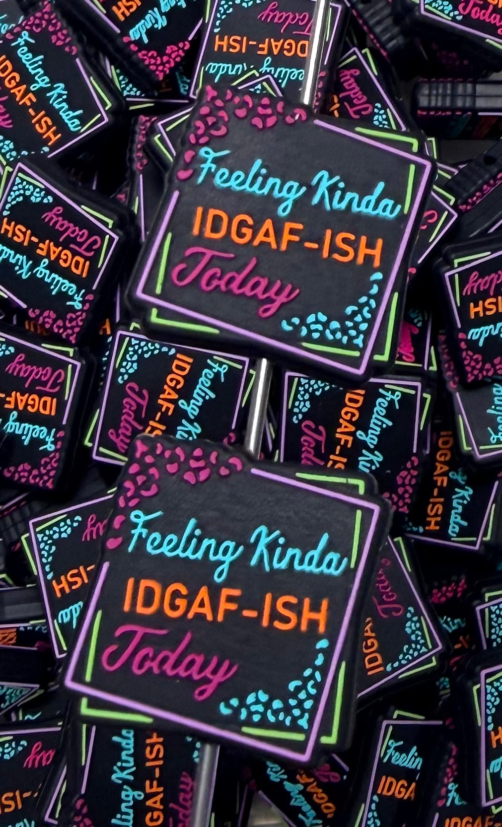 Q- Feeling Kinda IDGAF-ish Today Focal Bead, Quote Focal Beads