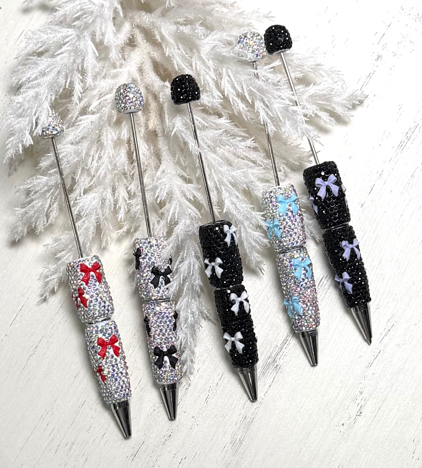 *Beadable Pen BOW RHINESTONES, DIY Beaded Pen