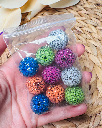 *Bead Mix- #48 20mm Spider Rhinestone Round Acrylic Beads