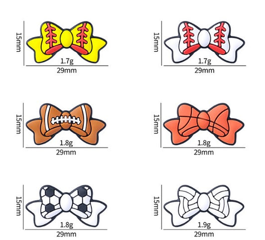 Sports Bow Silicone Focal Bow,Bow Shape Silicone Bead