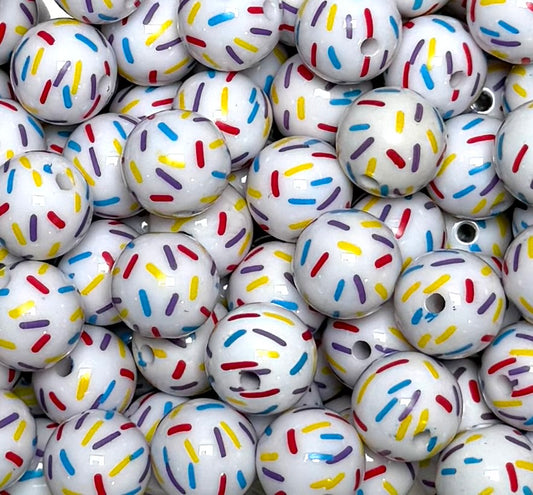 16mm Sprinkles Rhinestone Round Acrylic Beads