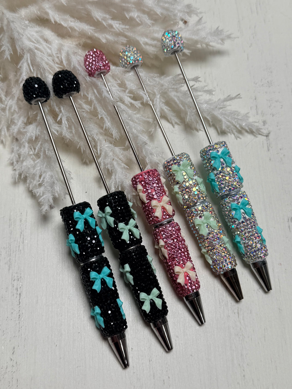 *Beadable Pen BOW RHINESTONES, DIY Beaded Pen
