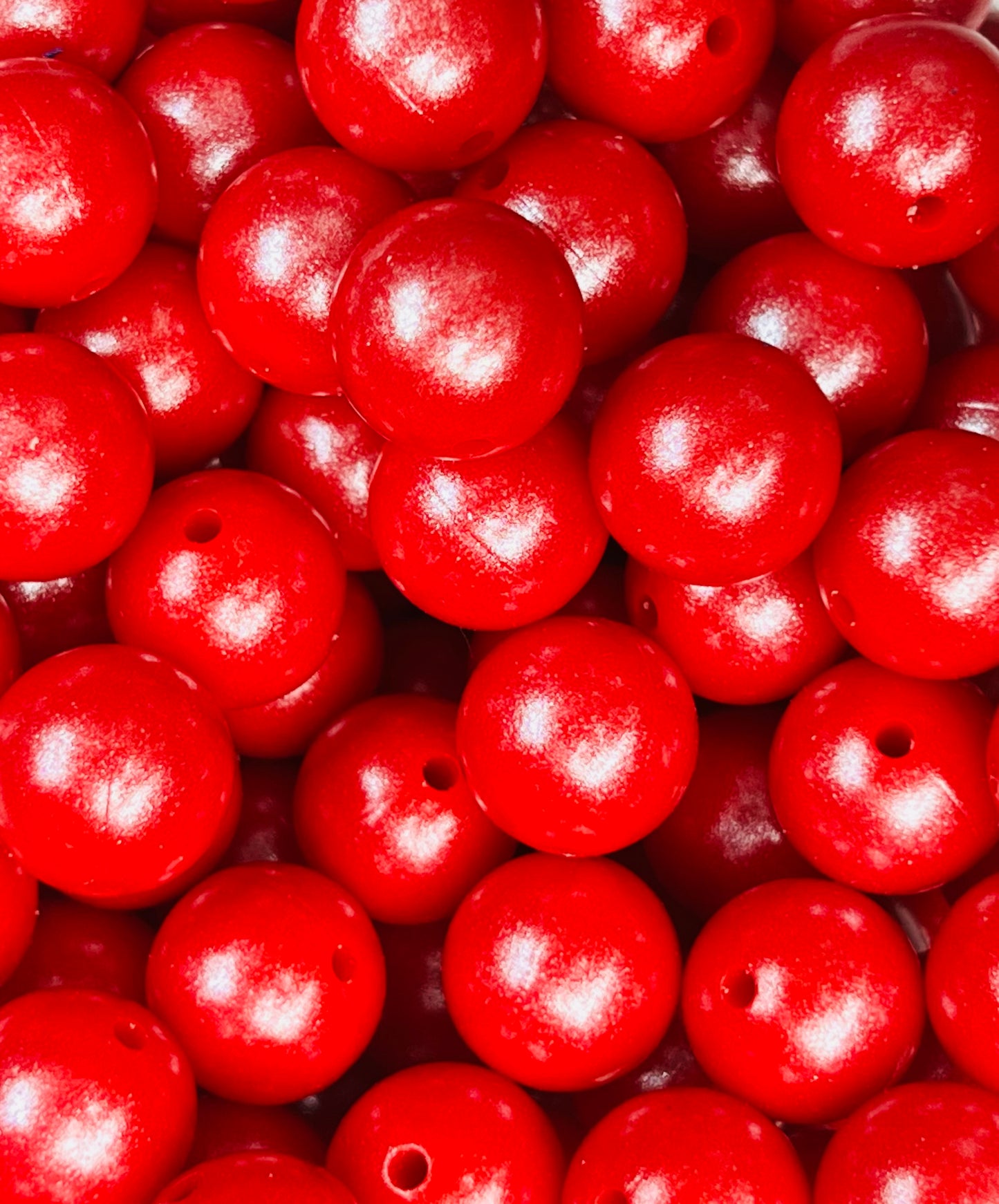 15mm Opal Red Round Silicone Beads