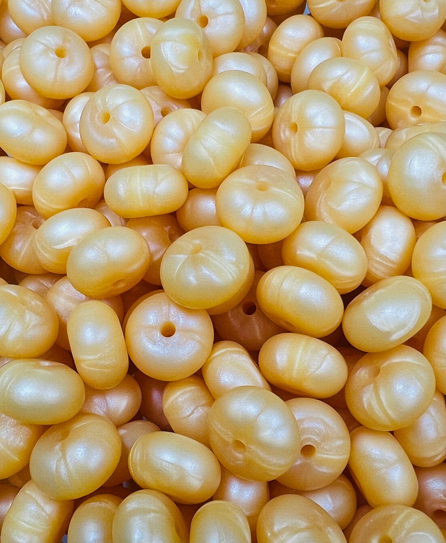 14mm ABACUS Solid Pearl Yellow Silicone Beads