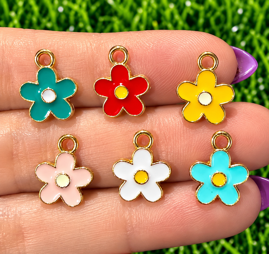 *Bead Mix #626- Mini Daisies Flowers Charms, Bag Charms