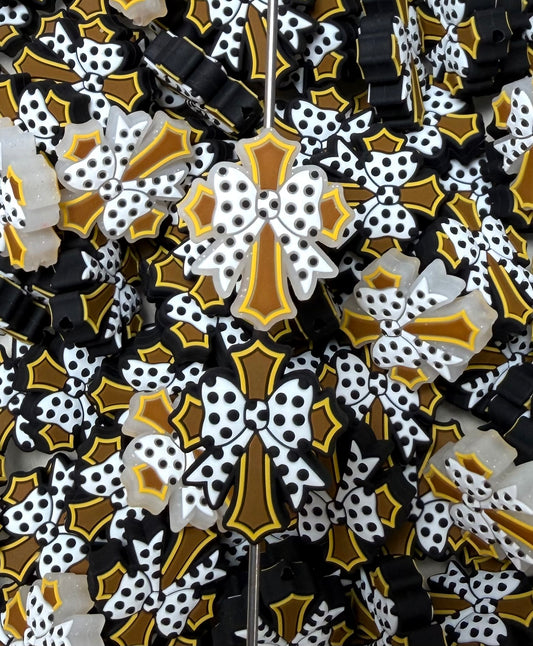 R- Cute Cross Focal Bead, Religious Focal Bead