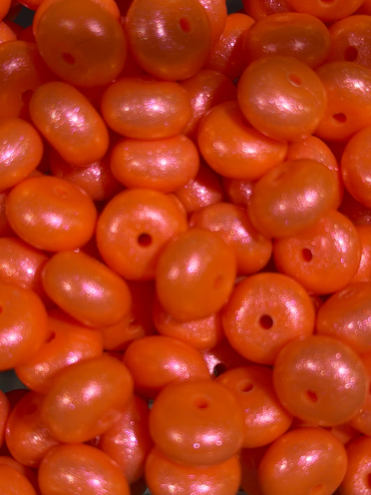 14mm ABACUS OPAL Tangerine Silicone Beads