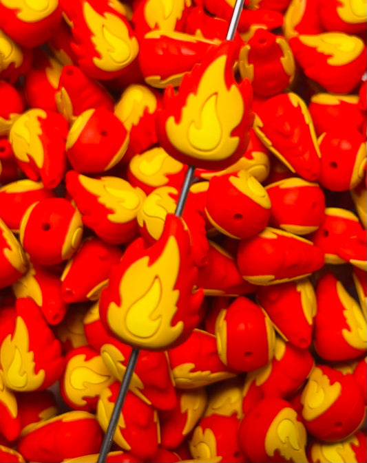 3D Flames Focal Bead, 3D Fire Focal Bead