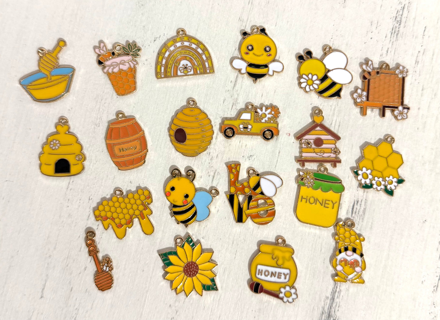 *Bead Mix #519 - Sweet as Honey, Bee Charms