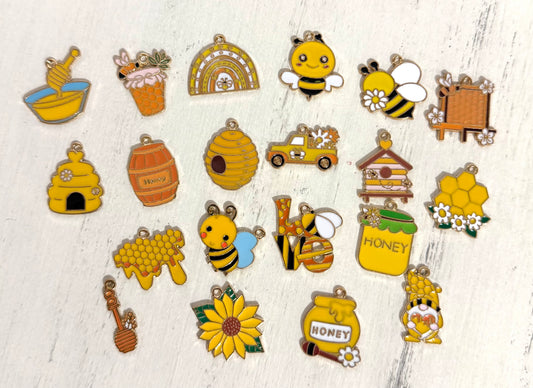 *Bead Mix #519 - Sweet as Honey, Bee Charms