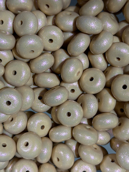 14mm ABACUS OPAL Oatmeal Silicone Beads