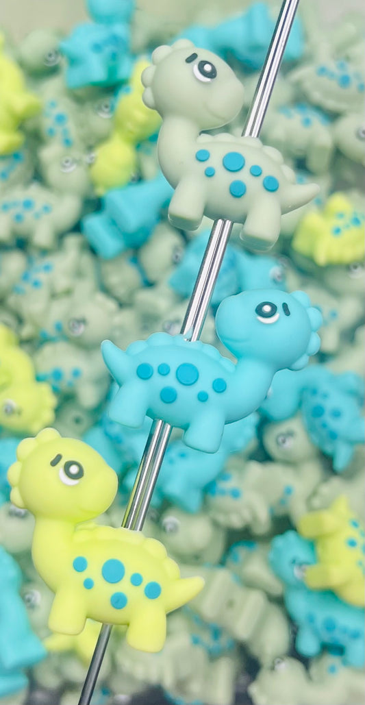3D BABY Dino Silicone Focal Bead,**NOT FOR TEETHING** Animal Shape Silicone Bead