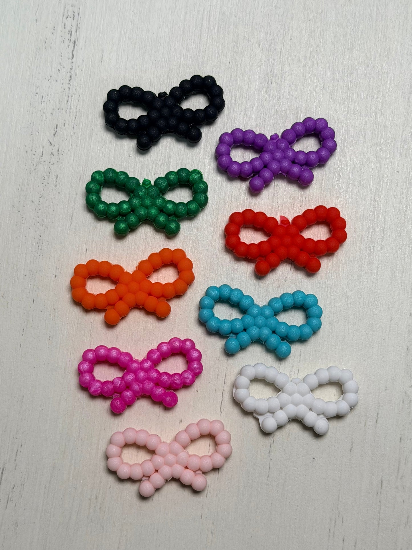 M- Bubble Bow Silicone Focal Bead, Ribbon Silicone Bead, Bow Shape Silicone Bead