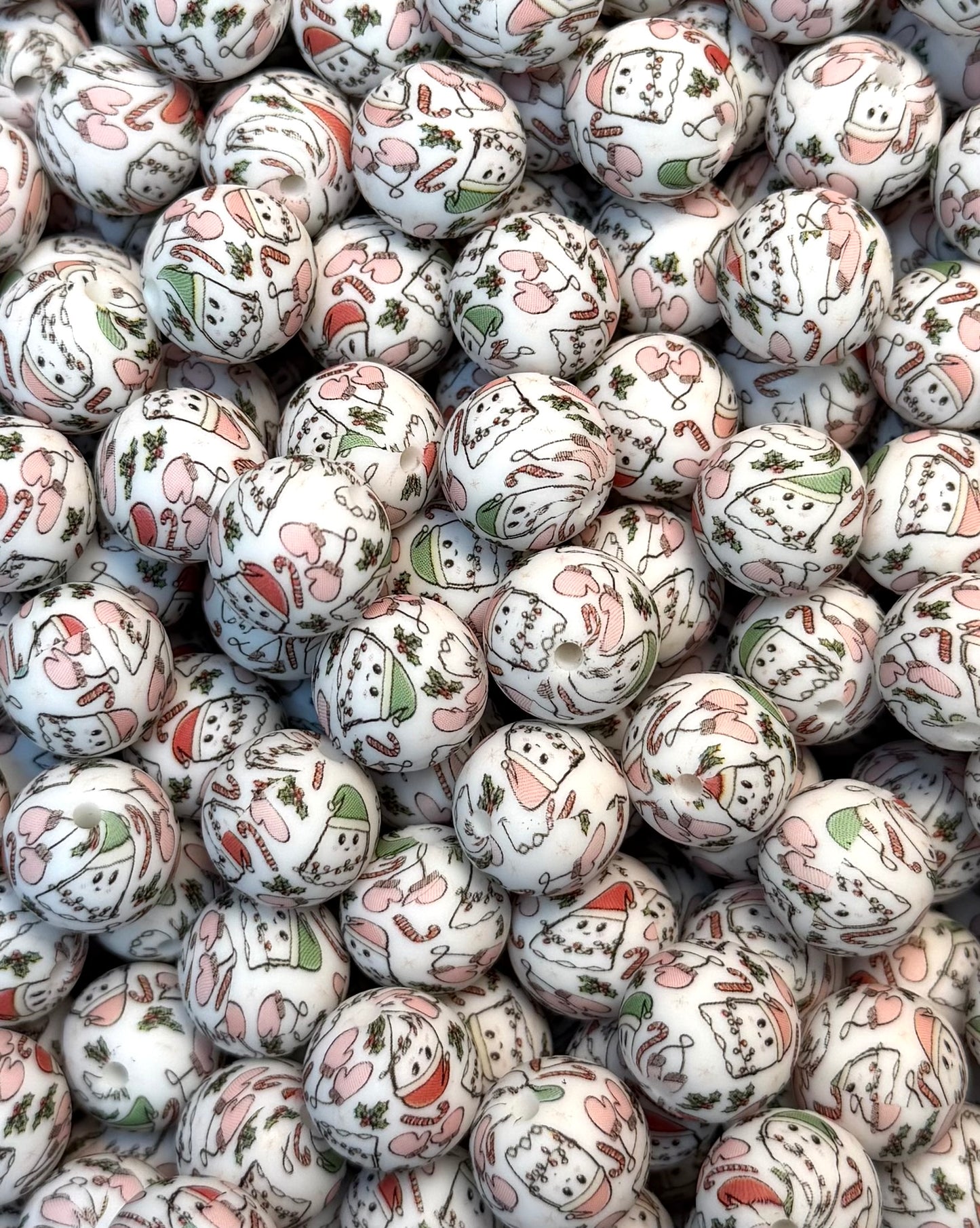 15mm Print Jolly Spirit EXCLUSIVE Round Silicone Beads