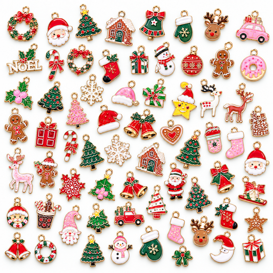 *Bead Mix #549- Holly Jolly Christmas Random Charms Pack