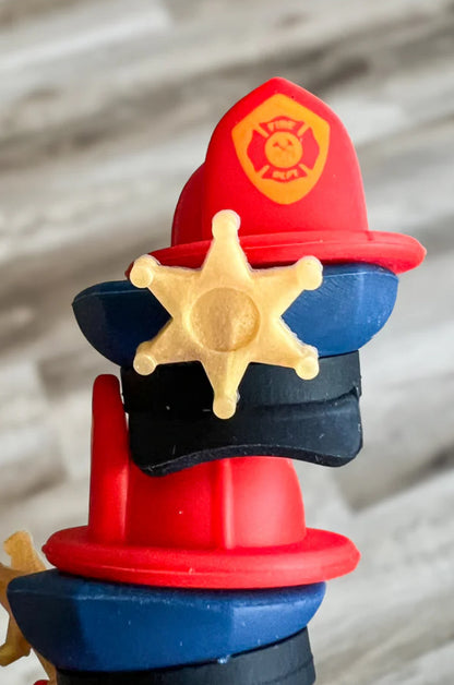 3D First Responders Hat Silicone Focal Bead, Hat Shape Bead