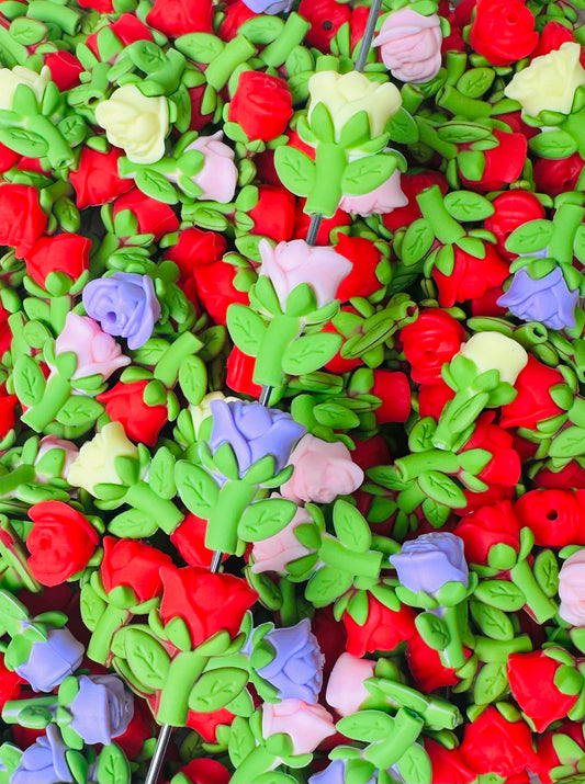 3D Rose Focal Bead, **NOT FOR TEETHING** 3D Food Focal Bead