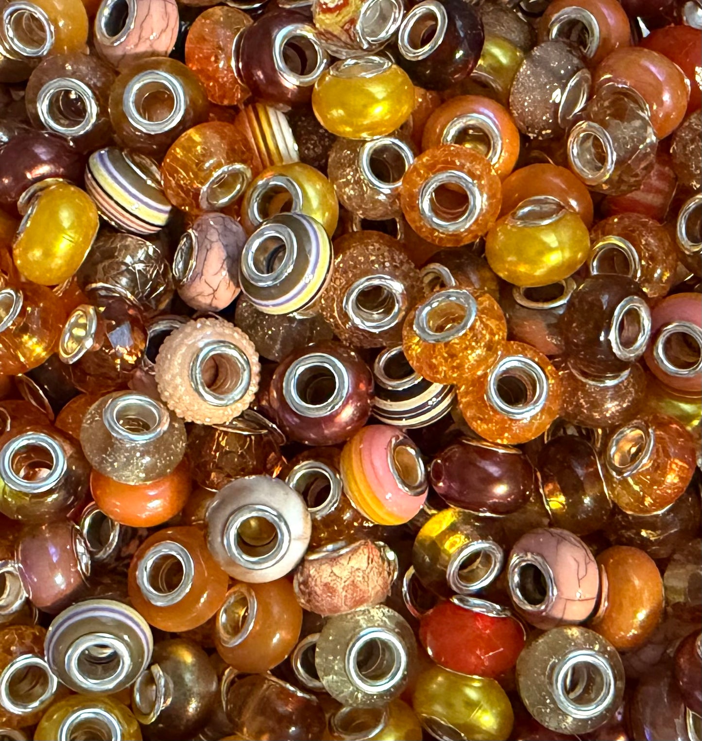 *Bead Mix- #311 Oranges/Browns Acrylic Abacus Spacers- Pack of 5