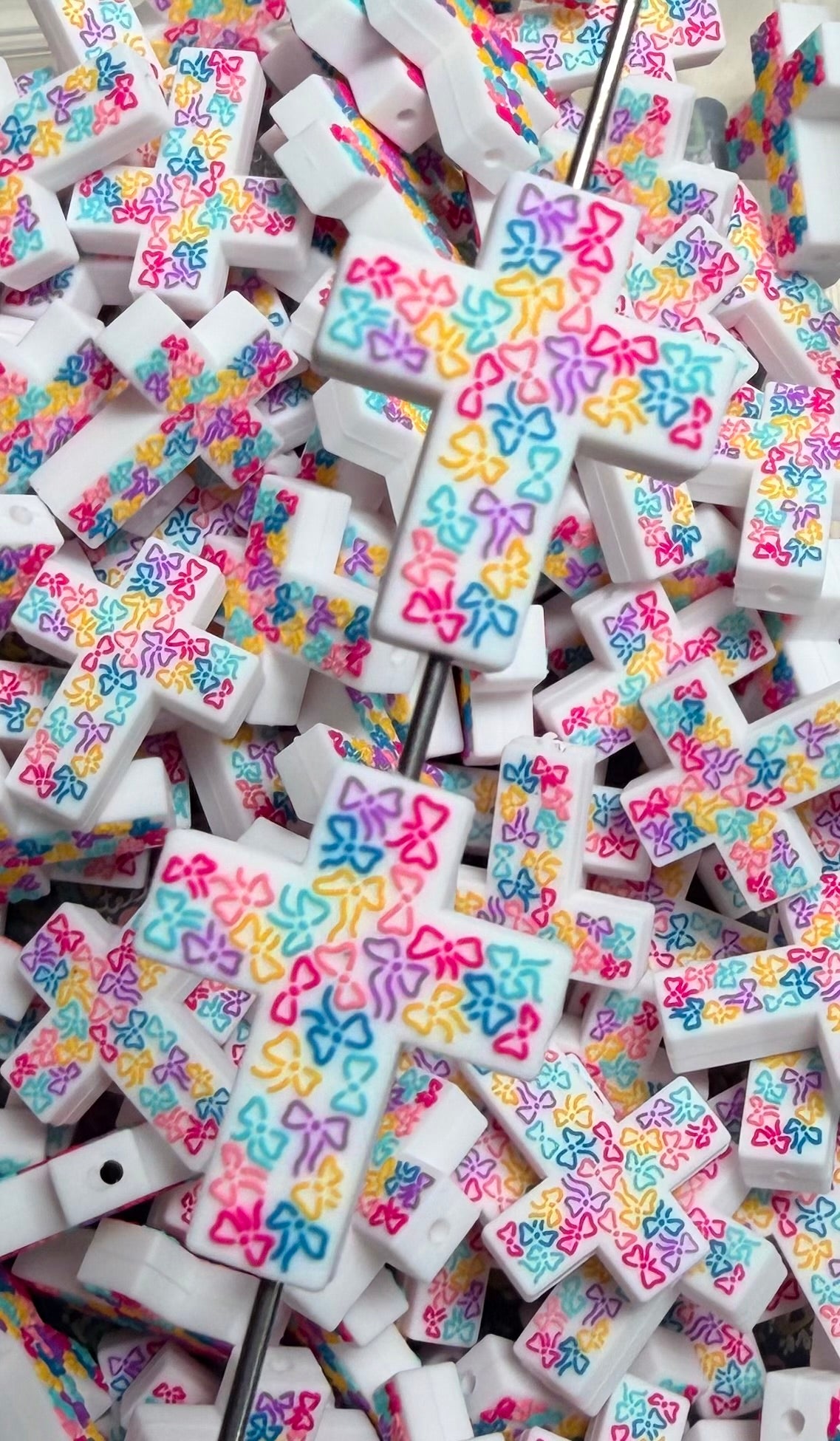 R- Colorful Cross Focal Bead, Religious Focal Bead