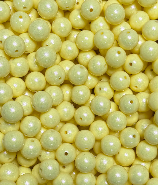 15mm Opal Lemon Round Silicone Beads