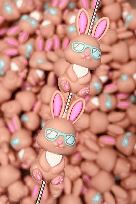 3D Ray-Bun the Bunny Silicone Focal Bead,**NOT FOR TEETHING** Easter Shape Silicone Bead