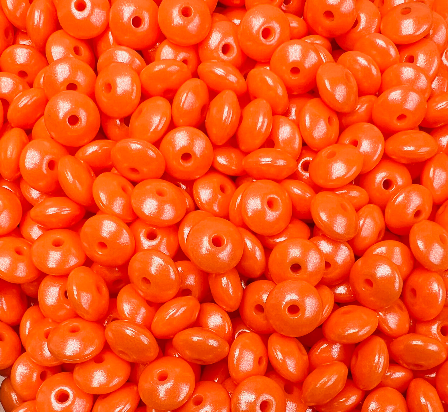 12mm Lentil Opal Tangerine Silicone Bead, Pearl Lentil