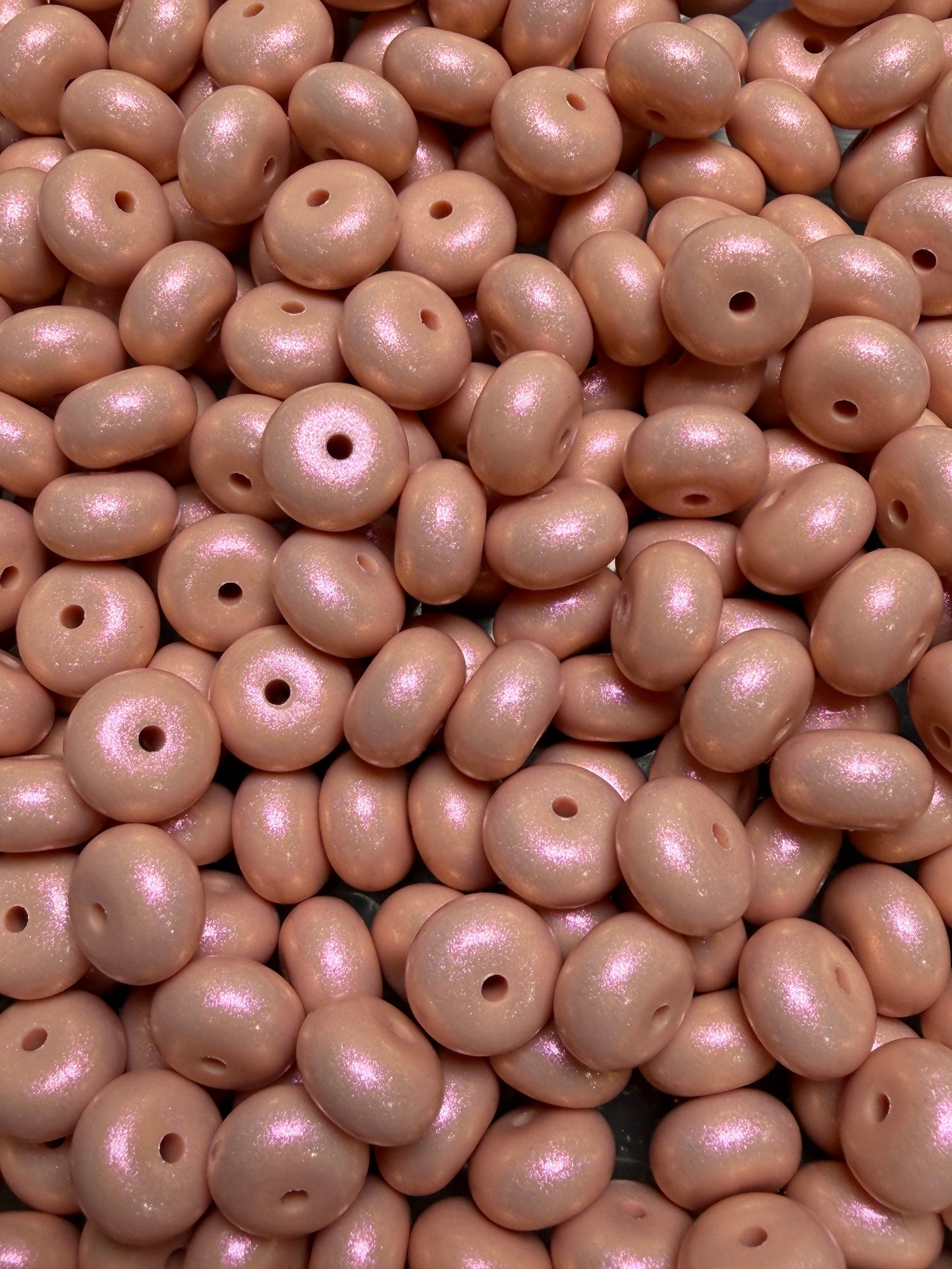 14mm ABACUS OPAL Champagne Silicone Beads