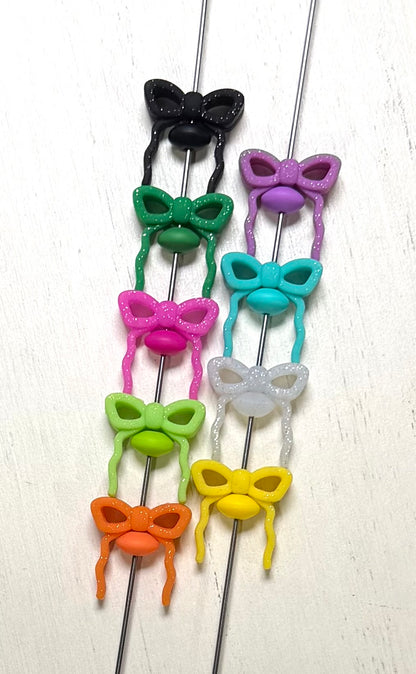 O- Wavy Bow EXCLUSIVE Silicone Focal Bead, Ribbon Silicone Bead