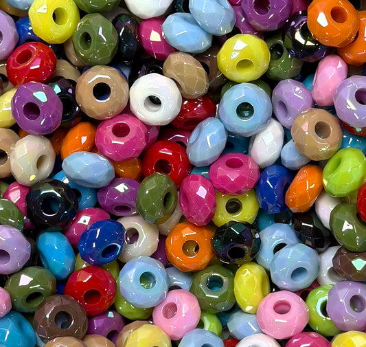*Bead Mix- #325 Disco Dazzles Abacus Spacers- Pack of 5, Large Hole Beads, European Beads