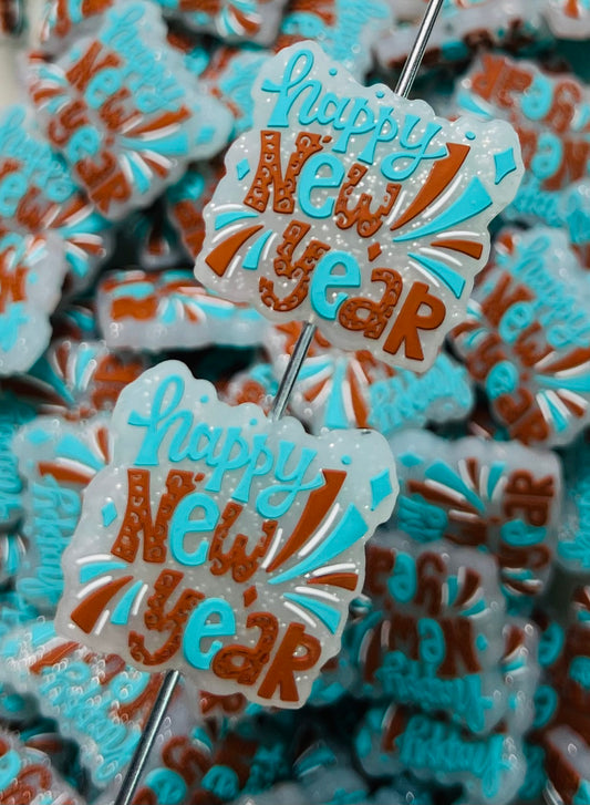 Q- Happy New Year Silicone Focal Bead