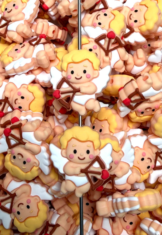 V- Cute Cupid EXCLUSIVE Silicone Focal Bead, Valentine Focal Bead
