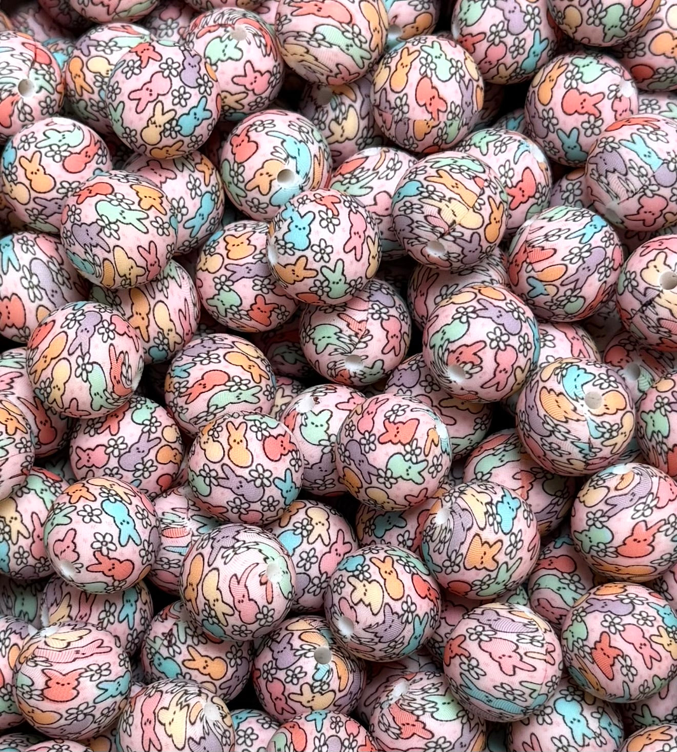 15mm Print Hoppy Daisey EXCLUSIVE Silicone Beads