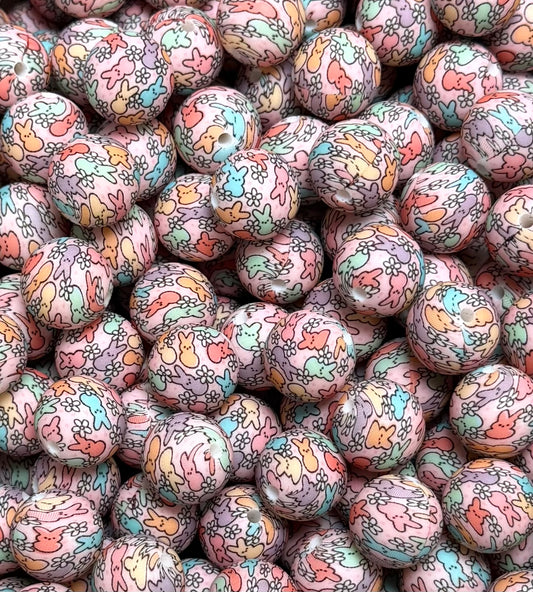 15mm Print Hoppy Daisey EXCLUSIVE Silicone Beads
