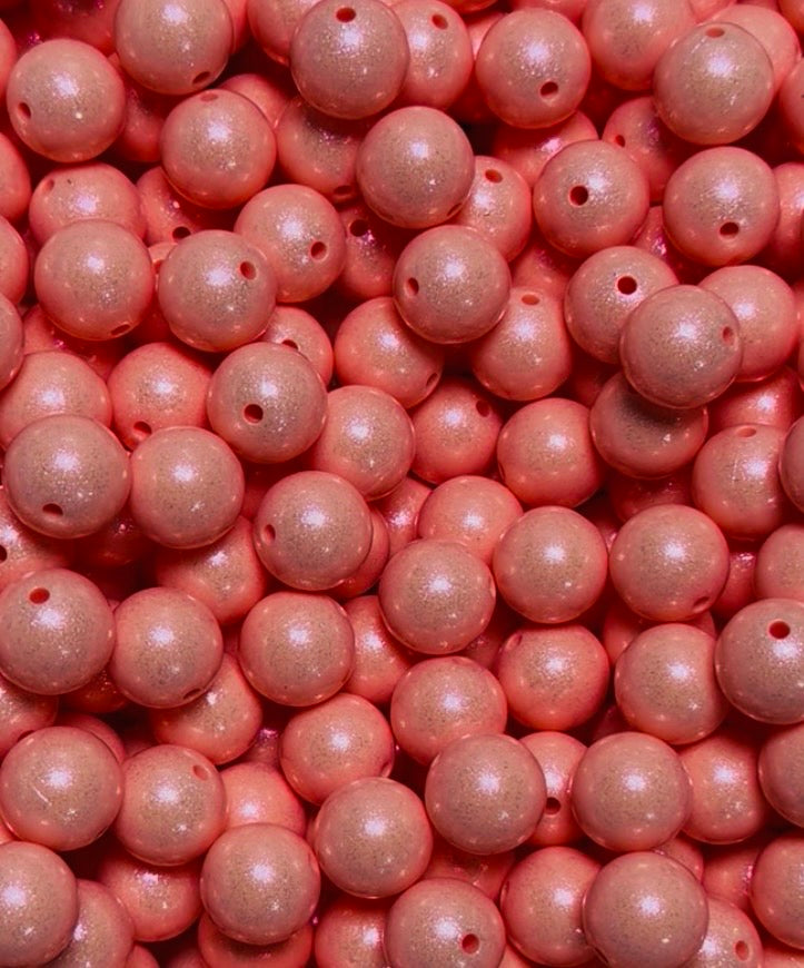 15mm Opal Sassy Peach Round Silicone Beads