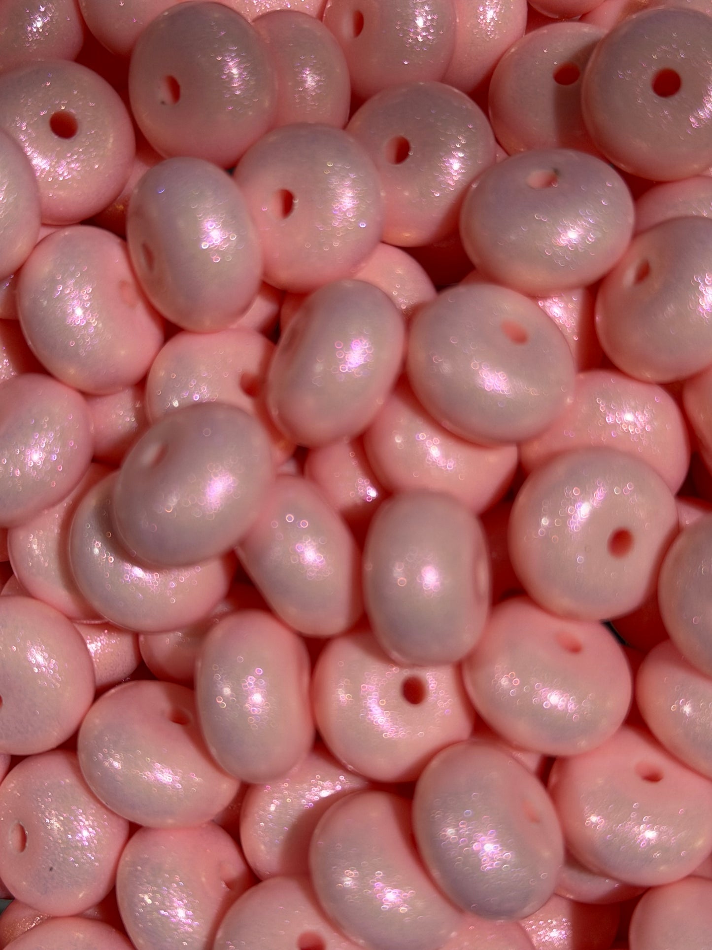14mm ABACUS OPAL Soft Pink Silicone Beads