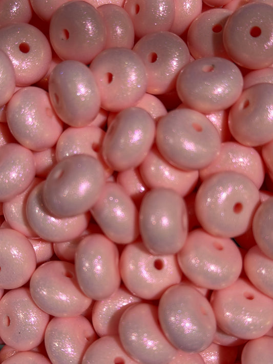 14mm ABACUS OPAL Soft Pink Silicone Beads