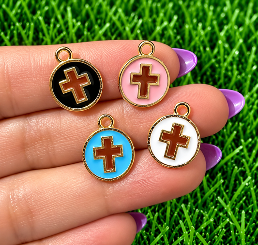 *Bead Mix #600- Little Circle Crosses Charms