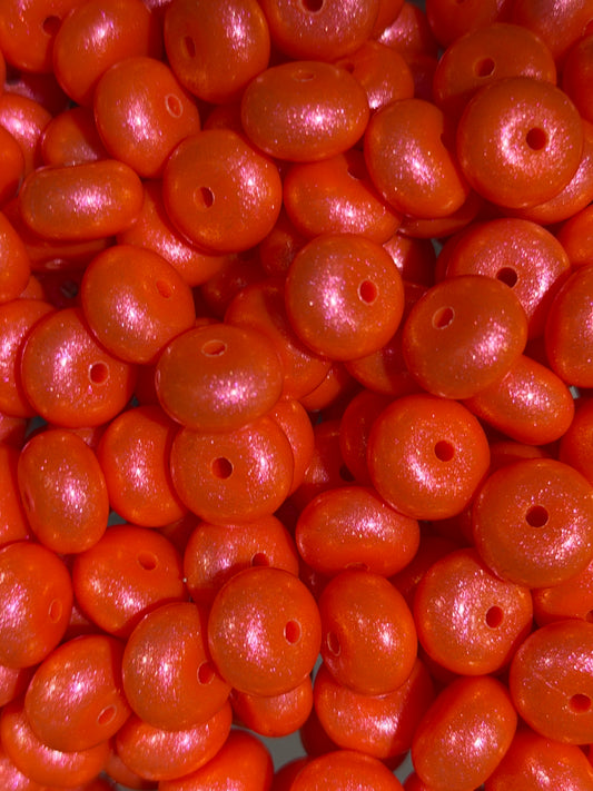 14mm ABACUS OPAL Orange Silicone Beads