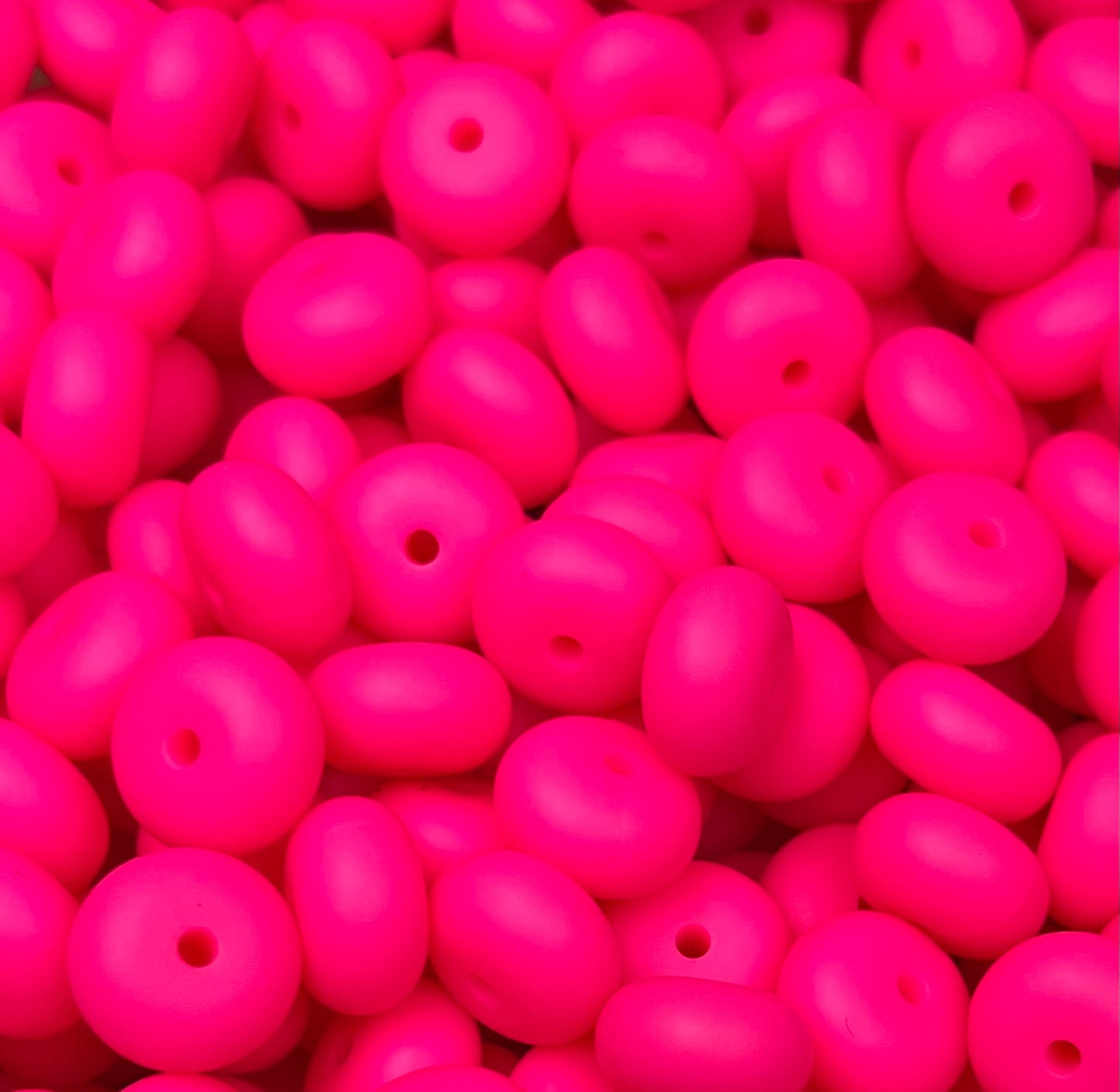 14mm ABACUS Solid Bright Pink Silicone Beads