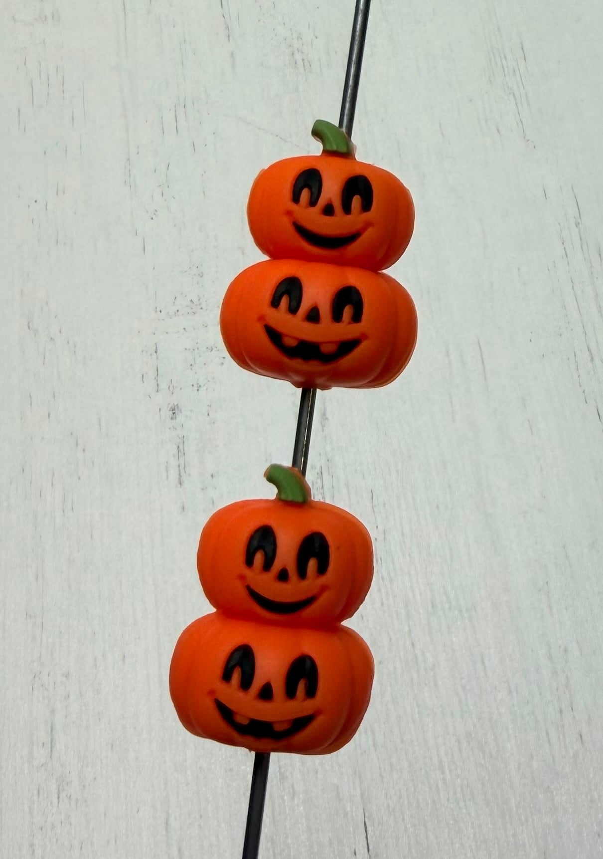3D Jack-O-Lanterns Focal Bead, **NOT FOR TEETHING** 3D Halloween Focal Bead