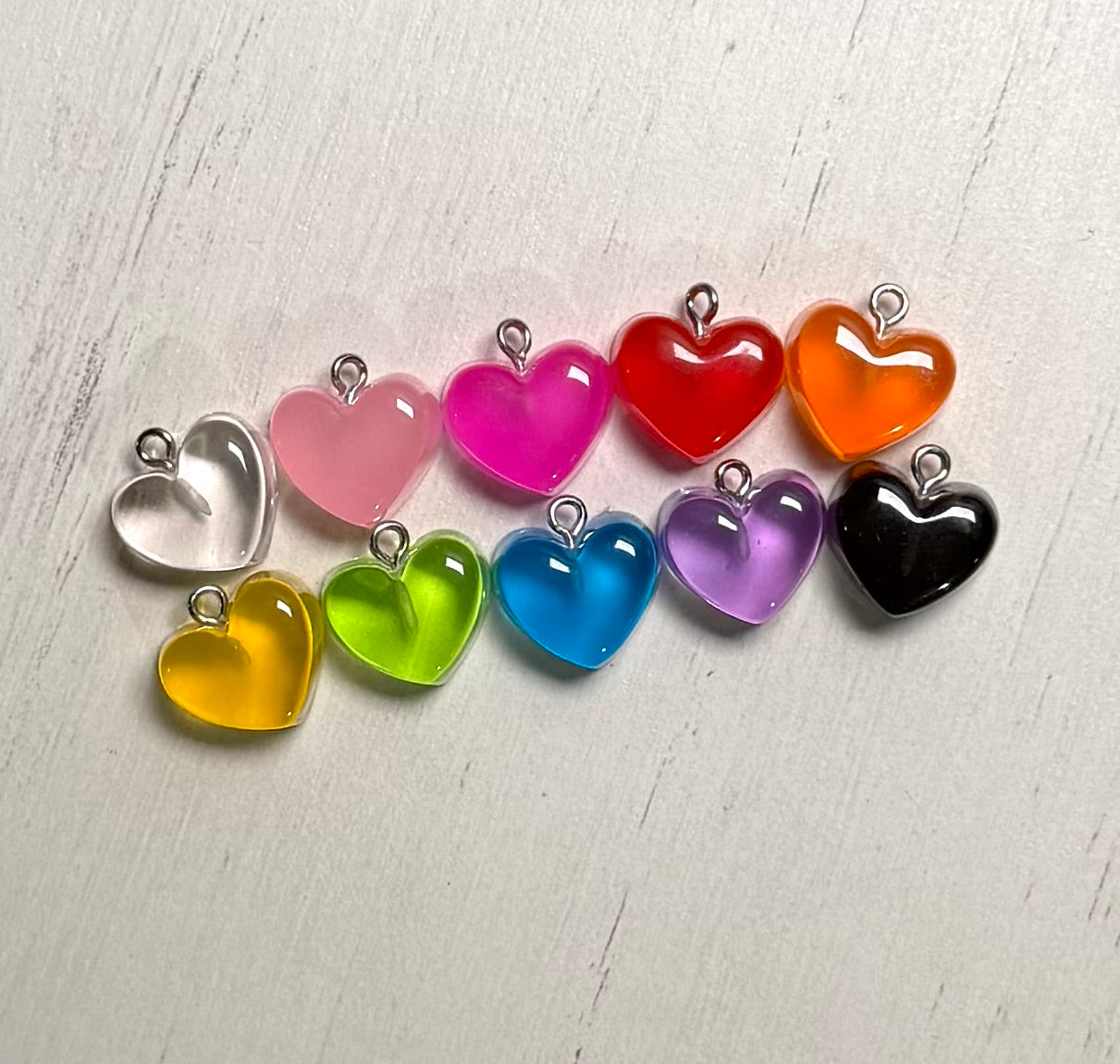 *Bead Mix #542- Chunky Hearts Acrylic Charms