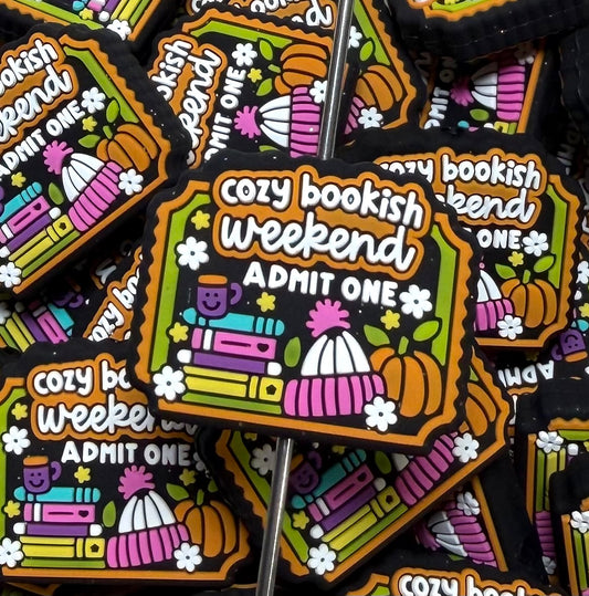 B- Cozy Bookish Weekend EXCLUSIVE Silicone Focal Bead, Book Silicone Bead